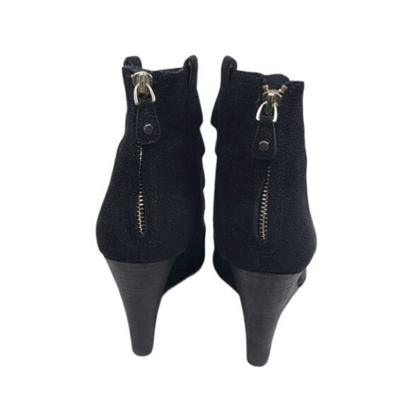 Rebecca Minkoff Sonny Wedge Leather Cut Out Open Toe Booties 8.5M - Picture 7 of 10